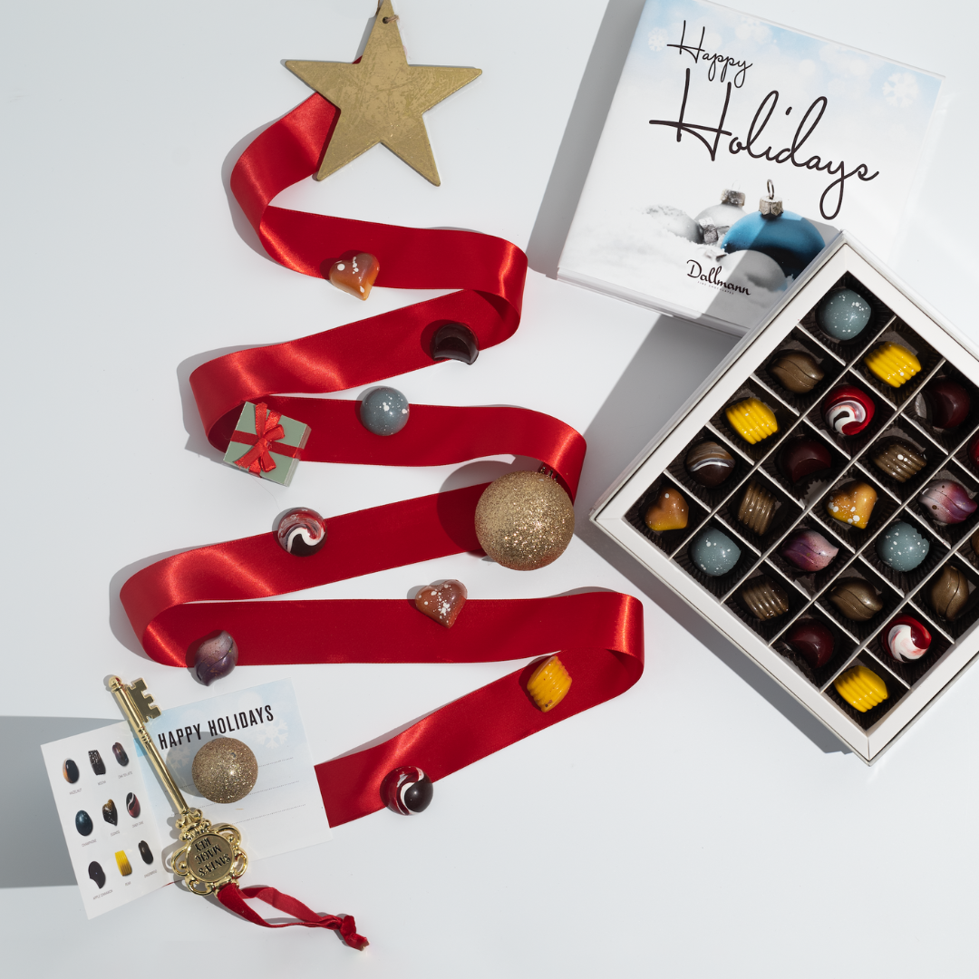 **VEGAN** 9 Piece Christmas Chocolate Box - Holiday Chocolate Gift