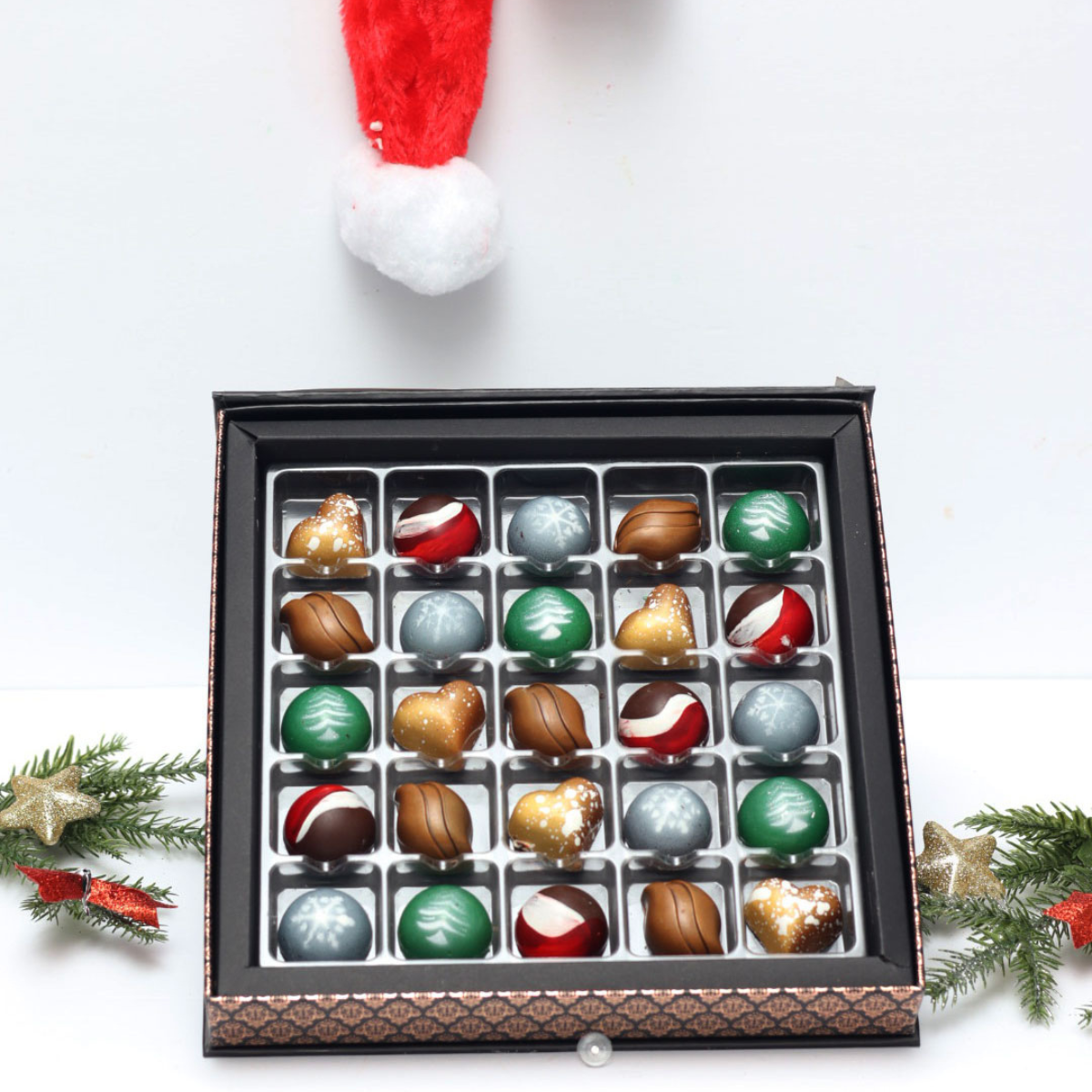 **VEGAN** 16 Piece Christmas Chocolate Box - Holiday Chocolate Gift