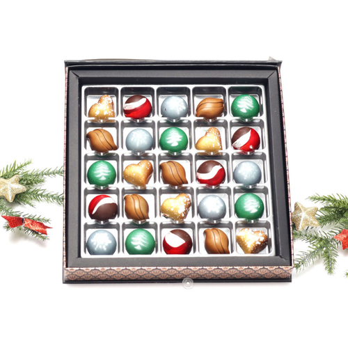 **VEGAN** 9 Piece Christmas Chocolate Box - Holiday Chocolate Gift