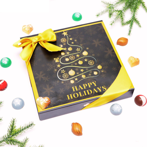 **VEGAN** 9 Piece Christmas Chocolate Box - Holiday Chocolate Gift