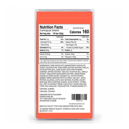 Dallmann Guava Cheesecake Bar packaging, back view