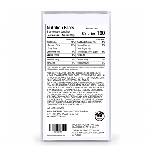Dallmann S'mores Bar packaging, back view