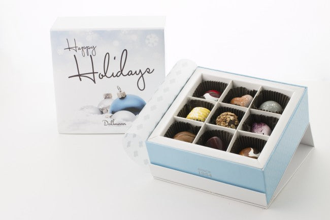 9 Piece Christmas Chocolate Box - Holiday Chocolate Gift